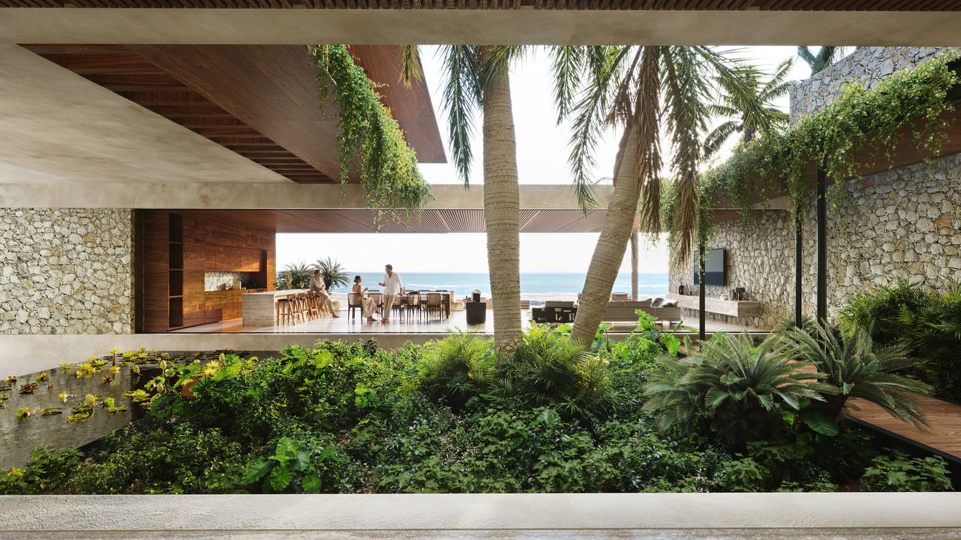 Canuh Villa · vestíbulo abierto al jardín